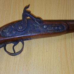 Pistolet français XIXème 1er Empire à chien poudre noire, pour restauration, voir l'autre pistolet