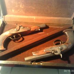 paire de pistolets d'officier 1830-1840 époque louis Philippe