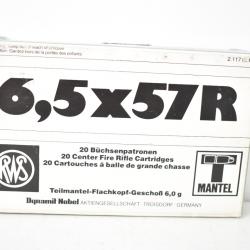 Desto 25! 1 boite de Balles RWS T Mantel Cal 6.5 x 57R