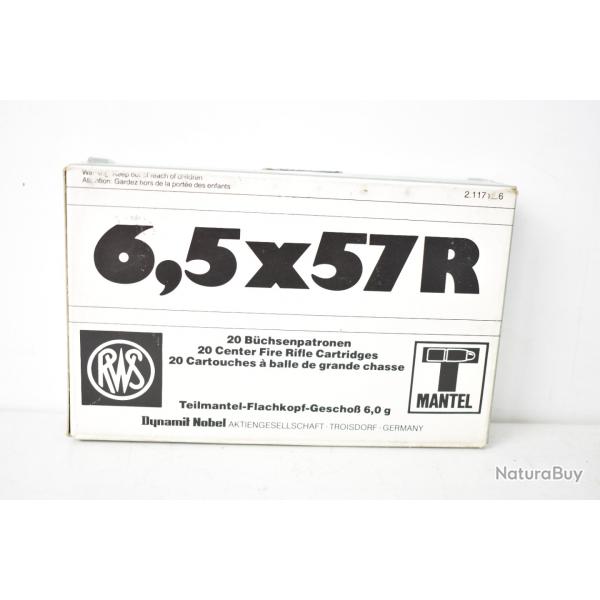 Desto 25! 1 boite de Balles RWS T Mantel Cal 6.5 x 57R