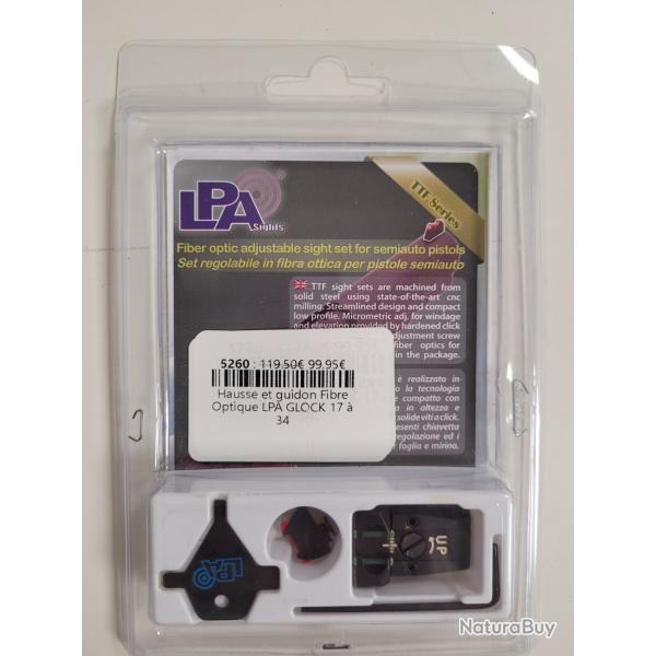 Hausse et guidon LPA fibre optique Glock 17  34