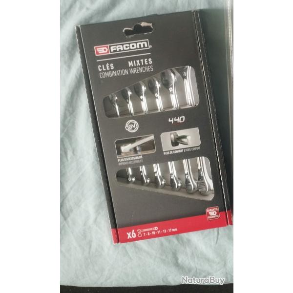 Lot de 6 cls mixtes en acier forg FACOM PG 40 - 100% NEUF