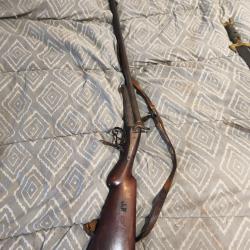 Fusil a broche Cal 16, parfait état de fonctionnement, crosse en noyer