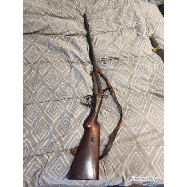 Fusil a broche Cal 16, parfait tat de fonctionnement, crosse en noyer