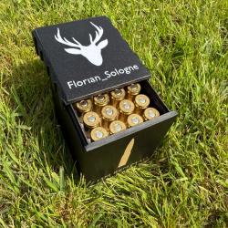 Boite de rangement de 20 munitions Florian_Sologne carré pour carabine