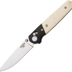 Couteau Bear & Son Lawman WSB22 Lame Acier D2 Manche Os & Fibre de Carbone Crossbar USA BCWSB22