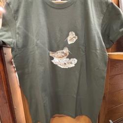 Tee-Shirt kaki Motif Bécasse