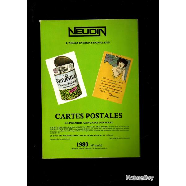 catalogue neudin l'officiel international de la carte postale 1980