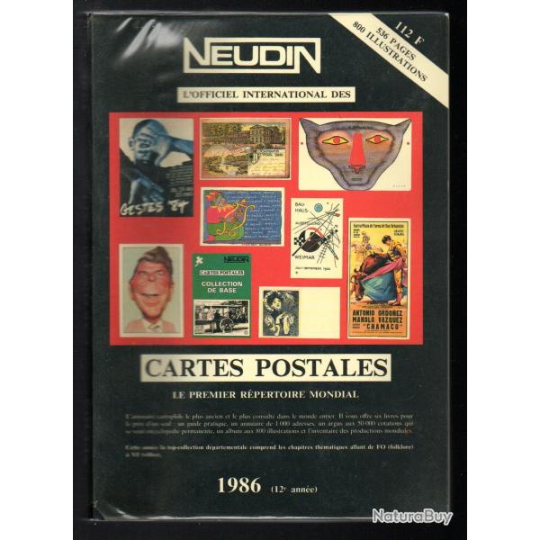 catalogue neudin l'officiel international de la carte postale 1986