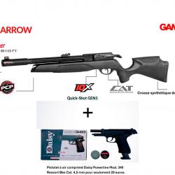 Vente flash ! Carabine PCP Gamo Arrow Cal. 5.5 mm 19.9J + Pistolet Daisy 340 Ressort Bbs Cal. 4,5 mm
