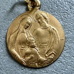Pendentif or massif 18 carats - chrétien - Médaille religieuse
