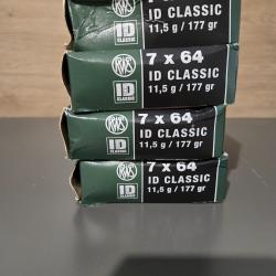lot de 4 boites de RWS cal.7x64 ID Classic 177 grains - 11.5 grammes /20