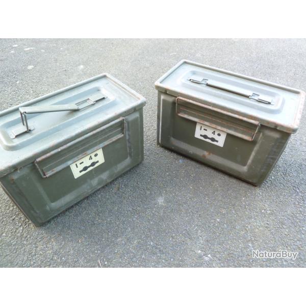 boite en metal - caisse a munition - lot de x2