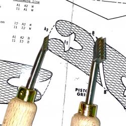 Lot Outils de quadrillage  1  et 2 ligne + règle + jauge gabarit + guide du  quadrilleur  débutant