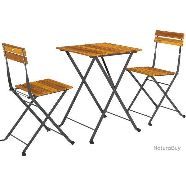 Ensemble bistrot de Jardin 3 pices, Salon de Jardin extrieur 2 Personnes avec 2 chaises