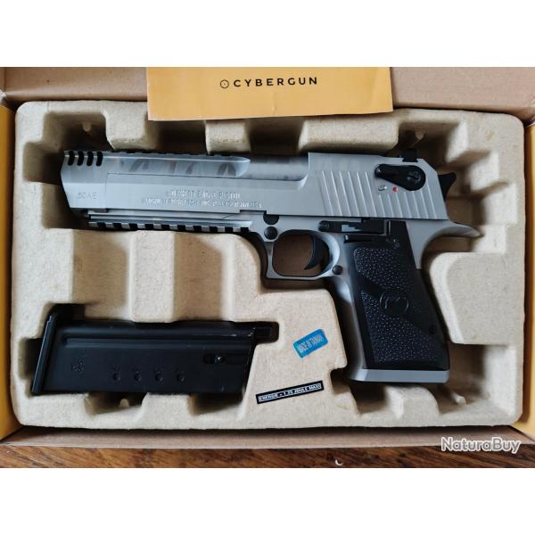 Pistolet Desert Eagle L6 Tiger Stripes Gaz GBB WE Cybergun - Silver