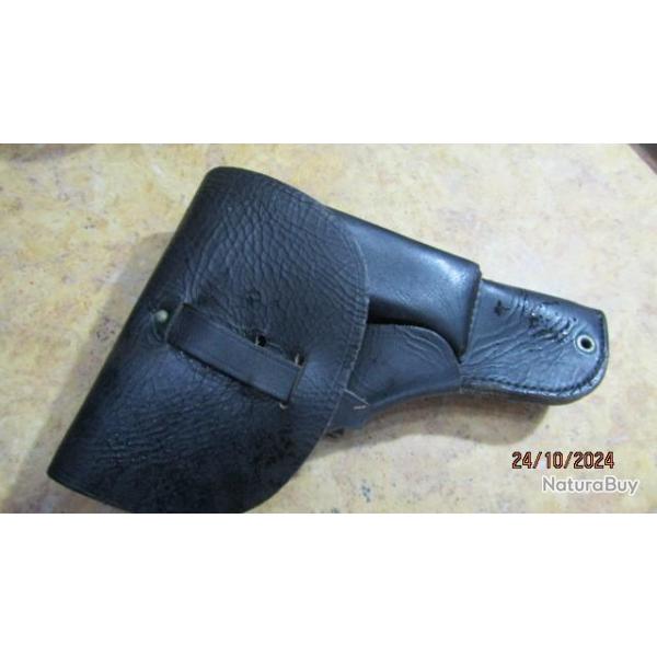 ETUI pistolet cuir ancien  mixte pour le PA 50 mais prvu aussi GP35 Radom vis35 Colt 45 P38 P08