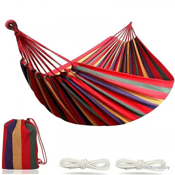 Hamac de Camping Portable Simple ou Double  Lger Confortable Idal Randonne & Voyage Rouge