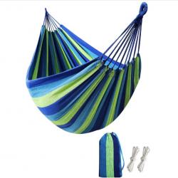 Hamac de Camping Portable Simple ou Double  Léger Confortable Idéal Randonnée & Voyage Bleu