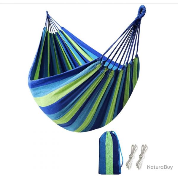 Hamac de Camping Portable Simple ou Double  Lger Confortable Idal Randonne & Voyage Bleu