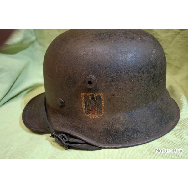 ANCIEN CASQUE A BOULON ALLEMAND CROIX ROUGE RED CROSS ELMET 3 EME REICH