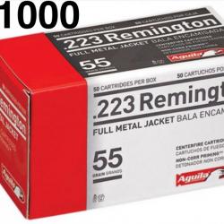 Carton de 1000 munitions Aguila .223 Rem - 55 gr FMJ