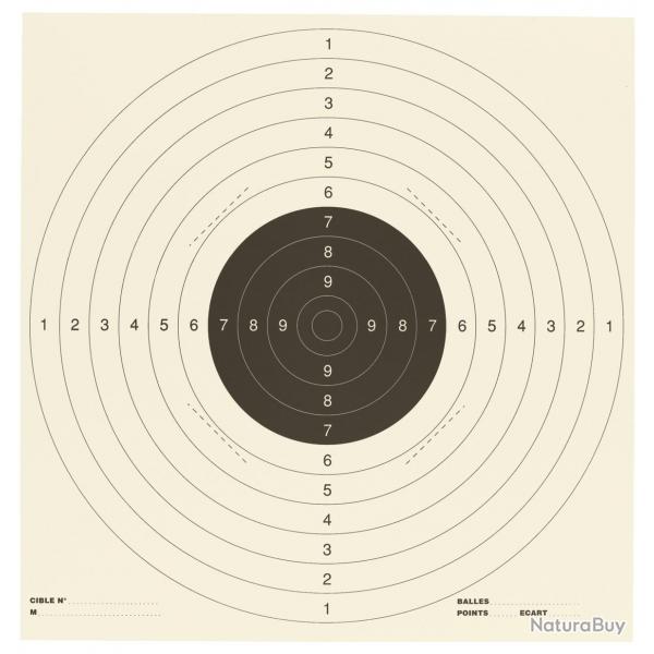 Paquet de 100 cibles court C50 en carton 51X52 cm