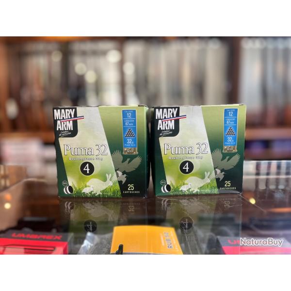 Enchre 1 lot de 2 12/67Mary Arm Puma 32 Bourre grasse 32g numro 4