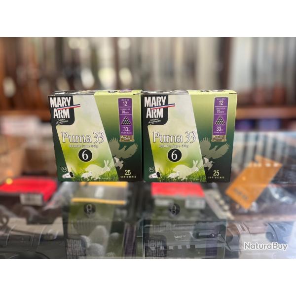 Enchre 1 Lot de 2 12/70 Mary arme Puma 33 bourre jupe 33g plomb numro 6