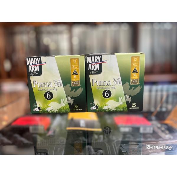 Enchre 1 Lot de 2 12/70 Mary arme Puma 36 bourre jupe 36 plomb numro 6