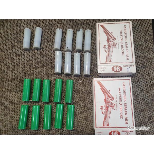 lot de 2 boites SPALEK'ARM de calibre 16  broche : 1 boite  chevrotines et 1  plomb N4