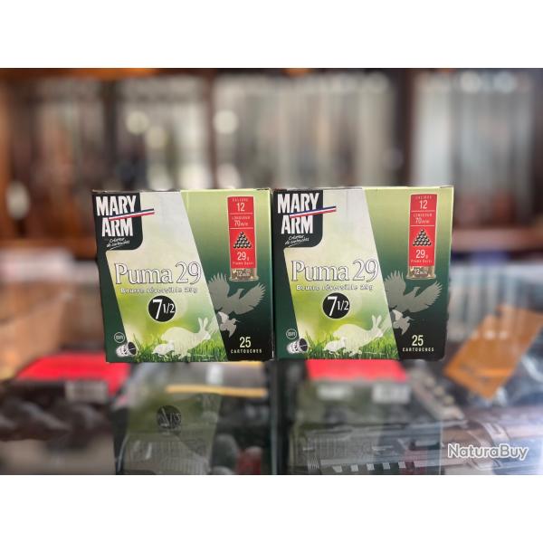 Enchère 1€ Lot de 2 12/70 Mary arme Puma 29 bourre réversible 29g plomb numéro 7 1/2