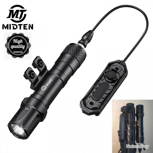 MidpatiDull-Lampe de poche M-Rail, lumire  haute luminosit avec interrupteur  distance