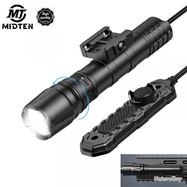 Lampe de poche aste avec interrupteur  pression  distance 1800 lumens - LIVRAISON GRATUITE