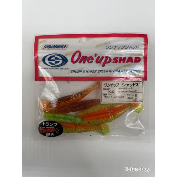 Leurre souple sawamura one up shad 3" plusieurs coloris