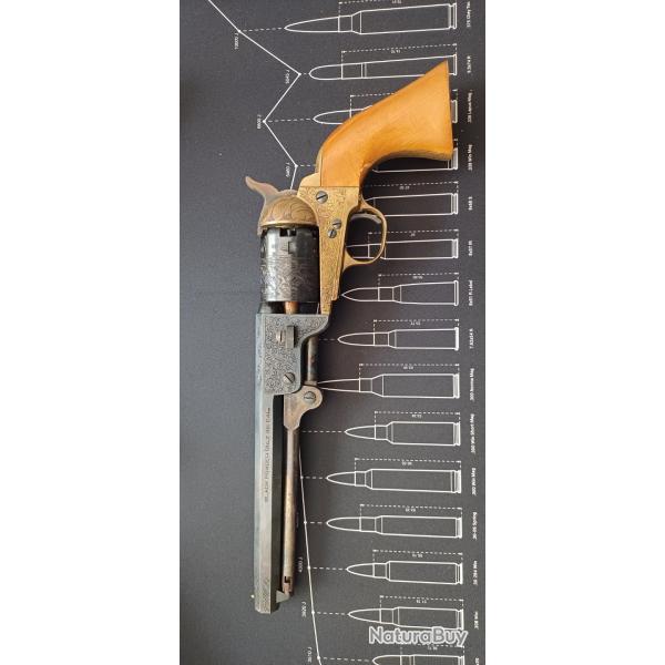 Trs beau Rvolver Pietta Poudre Noir calibre 36 canon octogonal