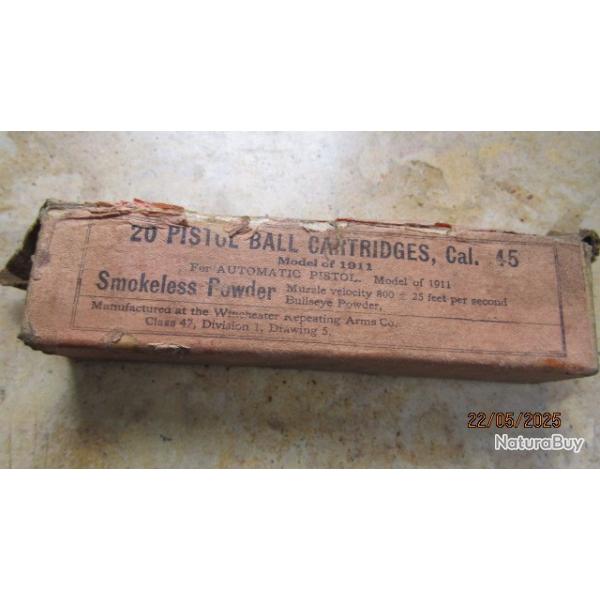rare boite 11.43 colt45  US maquis parachutage neutra neutralises percutes vides SFM