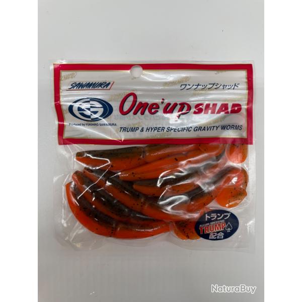 Leurre souple sawamura one up shad 4" orange/marron