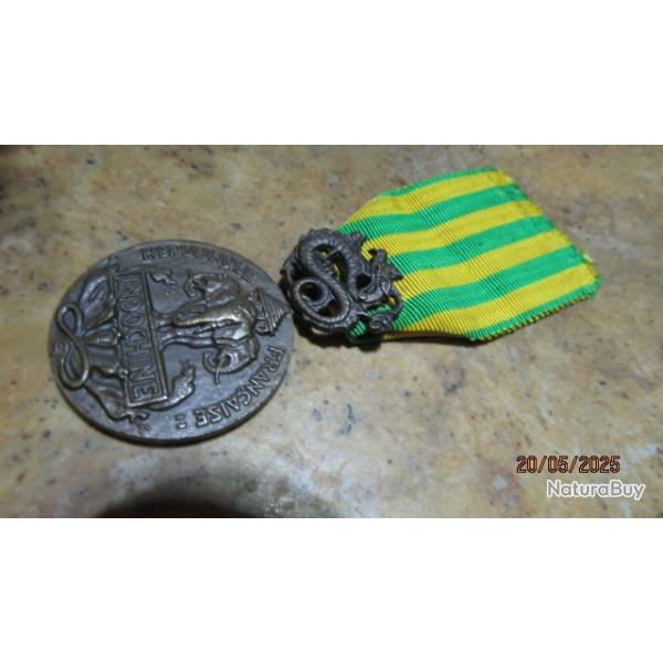 MEDAILLE COMMEMORATIVE GUERRE INDOCHINE Corps Expditionnaire Franais Indo bronze Vietnam