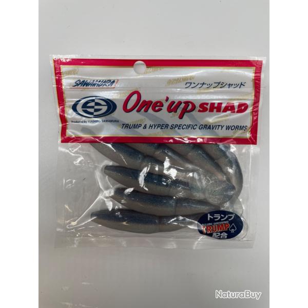 Leurre souple sawamura one up shad 4" gris/bleu