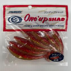 Leurre souple sawamura one up shad 4" rouge/or