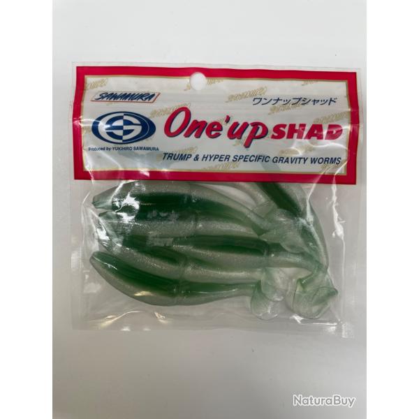 Leurre souple sawamura one up shad 4" vert/gris