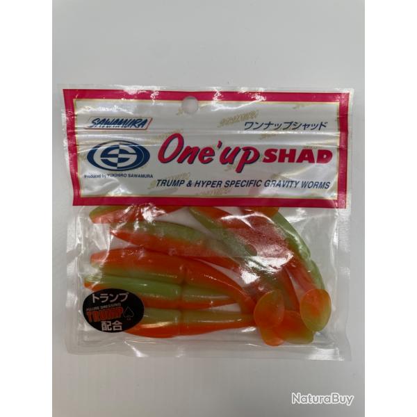 Leurre souple sawamura one up shad 4" orange/vert