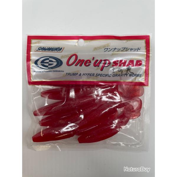 Leurre souple sawamura one up shad 4" rouge 2