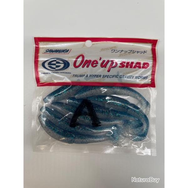 Leurre souple sawamura one up shad 4" bleu