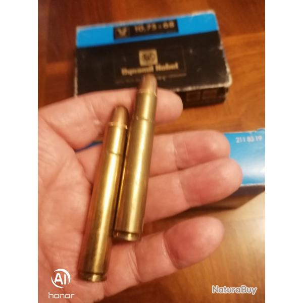 CARTOUCHES CALIBRE 10.75 X 68 NEUVES
