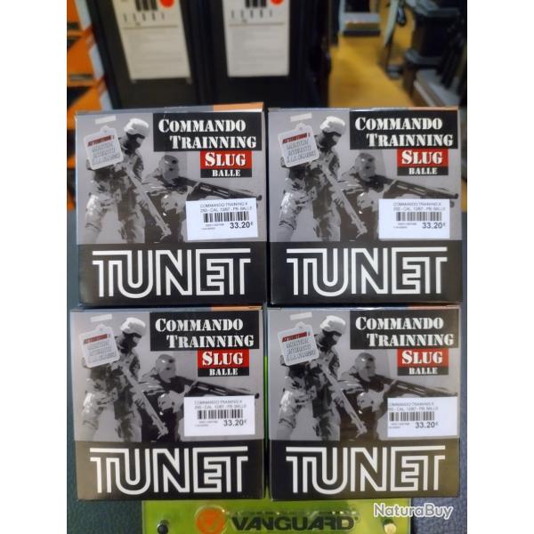 Pack de 4 bote de balles soit 100 cartouches tunet commando trainning slug calibre 12/67 28g