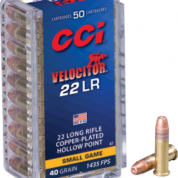 Balles CCI Velocitor Copper Plated Hollow Point - 22LR - Par 1