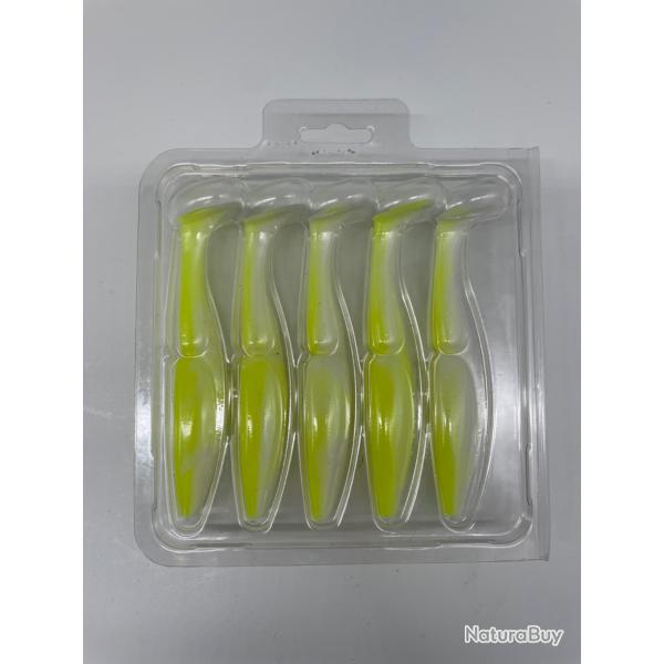 Leurre souple sawamura one up Shad 5" jaune/blanc