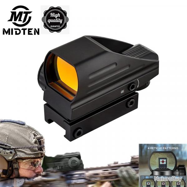 MidTen Riflescope Wide View Scope Chasse Reflex Sight 11 Niveau de Luminosit